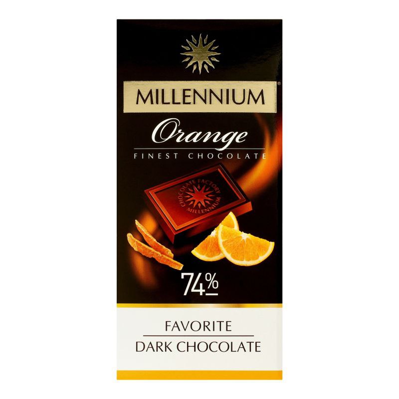 Шоколад Millennium Favorite Orange NEW чорний 74% 100г